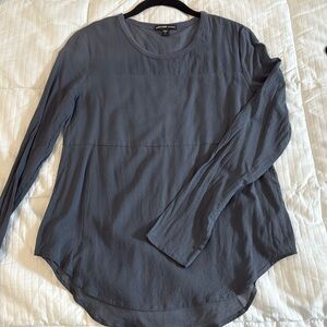 James Perse Cotton & Silk Long Sleeve Top